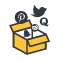 Social Media Outside the Box Icon Social Media Outside the Box Icon